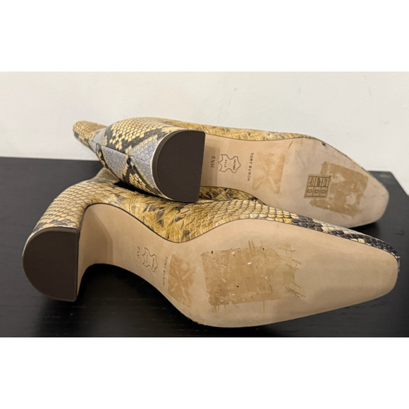 NEW TORY BURCH BANANA EMBOSSED SNAKESKIN LEATHER CHELSEA ANKLE BOOTIES BOOTS 6 - Picture 11 of 16